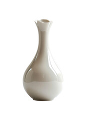 A pristine white vase isolated on transparent background