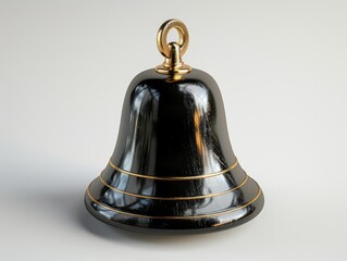 A school bell ringing, realistic photo, clipping path, isolated on white background