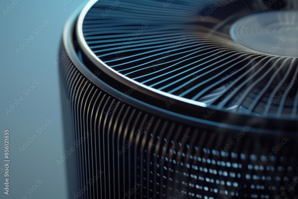 Aufkleber a close-up shot of a black air conditioner unit with no external context