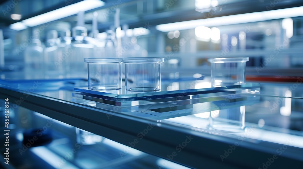Poster transparent plastic sheets undergoing durability testing in sleek laboratory environment