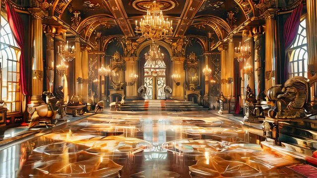 A fairy tale castle interior hall