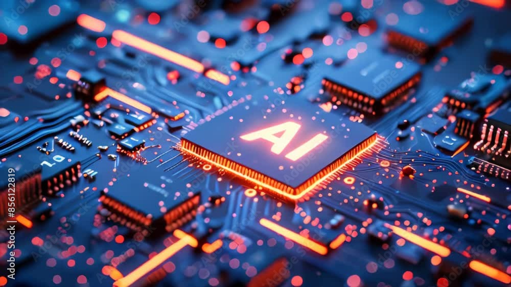Poster generic computer motherboard driven by an artificial intelligence processor