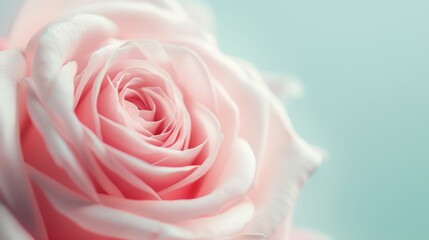 Close-up of a pink rose in full bloom, photography style, HD resolution, high sharpen, capturing intricate petal details and vibrant color against a soft, blurred background