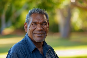 Aboriginal Australian Man Smiling Outdoors