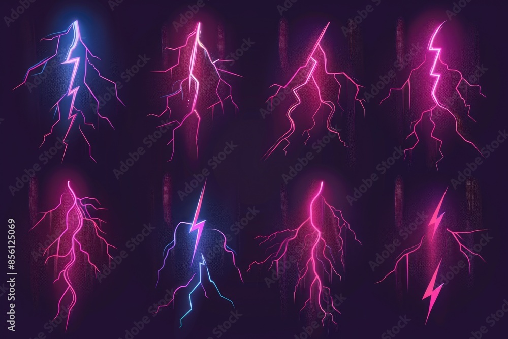 Poster A set of lightning flashes on a dark background