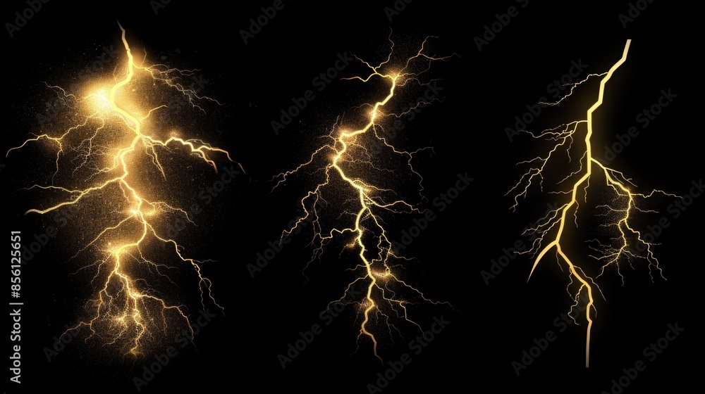 Poster A dark background with multiple lightning flashes, great for use in sci-fi or action themed designs