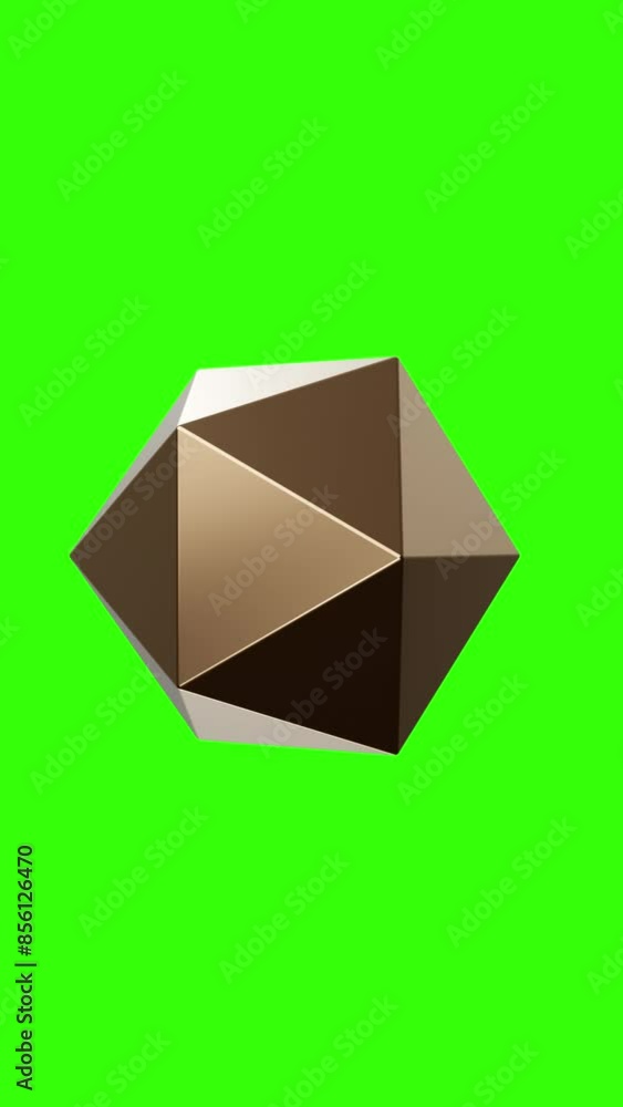 Poster abstract 3d object animation on green screen. 3d rendering not ai