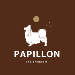 vintage retro hipster papillon logo vector outline silhouette art icon