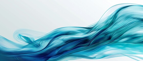 A blue wave with white background. Abstract water ocean wave, aqua and teal texture. Water wave web banner Graphic Resource as background. Backdrop for copy space text