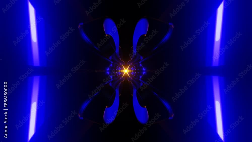 Aufkleber dynamic backdrop glows with neon strobe pulses.