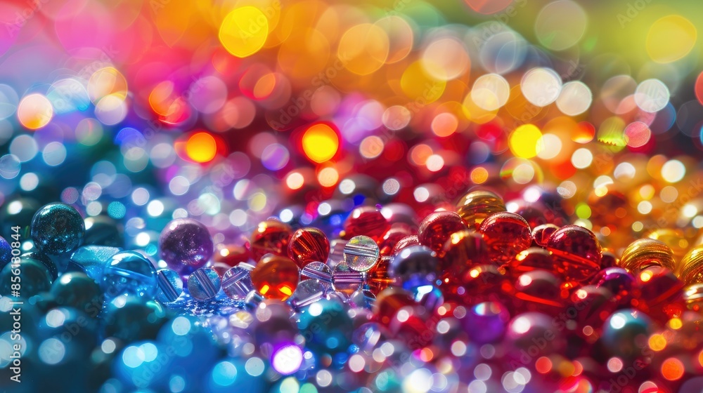 Poster fashionable background with vibrant colors showcasing beads and sequins room for adding text