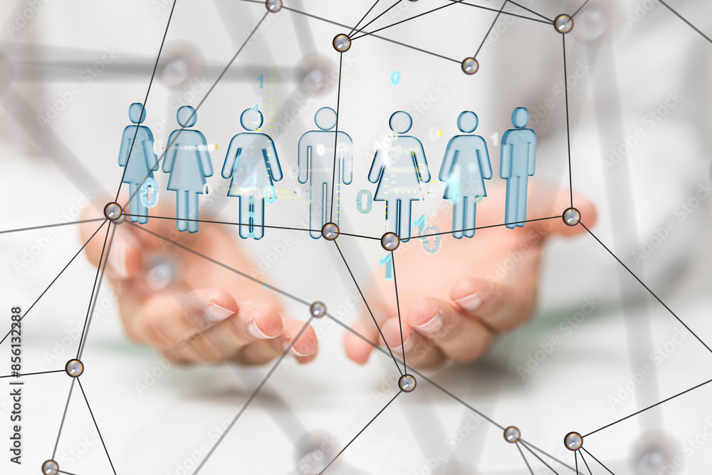 Poster communication network digital group connect