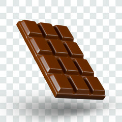 Whole bar of chocolate. Aromatic solid dessert. Classic sweets