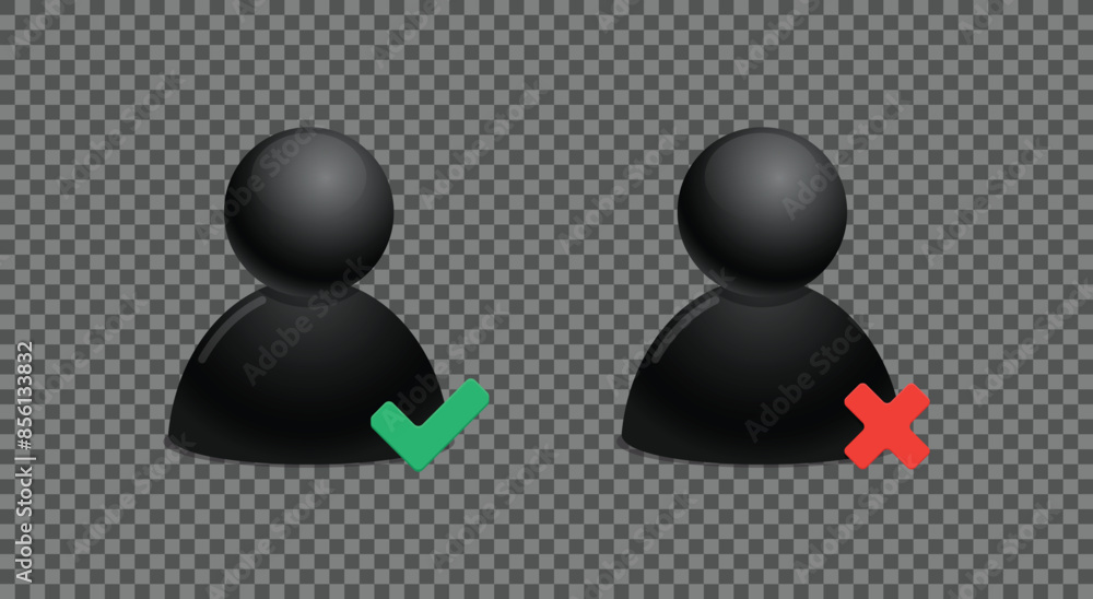 Poster add and remove user from platforms, apps, group chats. user interface icon design. vector illustrati