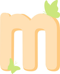 m, alphabet letter m, M, letter m, english letter, butterfly, letter, english alphabet