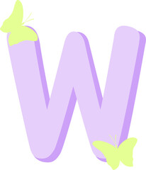 w, alphabet letter w, W, letter w, english letter, butterfly, letter, english alphabet