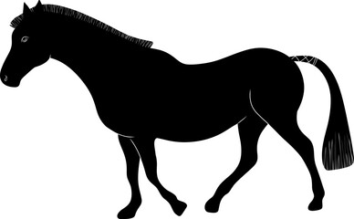 black horse silhouette vector logo element