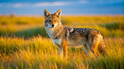 Fototapeta premium Prairie Coyote Canada wild animal