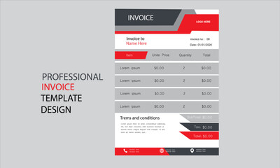 Creative modern minimal invoice design and invoice template design 