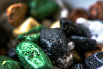 Macro Marvels: Intricate Details of Colorful Pebble Chocolate