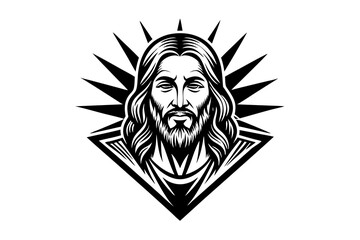 lord Jesus Christian logo icon vector illustration