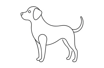 Dog Line art Drawing, continuous line drawing of dog, dogs vector