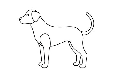 Dog Line art Drawing, continuous line drawing of dog, dogs vector