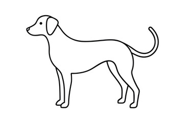 Dog Line art Drawing, continuous line drawing of dog, dogs vector