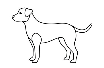 Dog Line art Drawing, continuous line drawing of dog, dogs vector