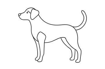 Dog Line art Drawing, continuous line drawing of dog, dogs vector