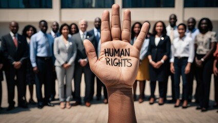Diverse group advocating for human rights. Anti racism in the USA. Human rights, freedom and justice.