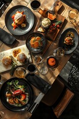 Render a digital art piece in Virtual Reality that combines Culinary Arts with a high-angle view, incorporating unexpected camera angles for an immersive experience