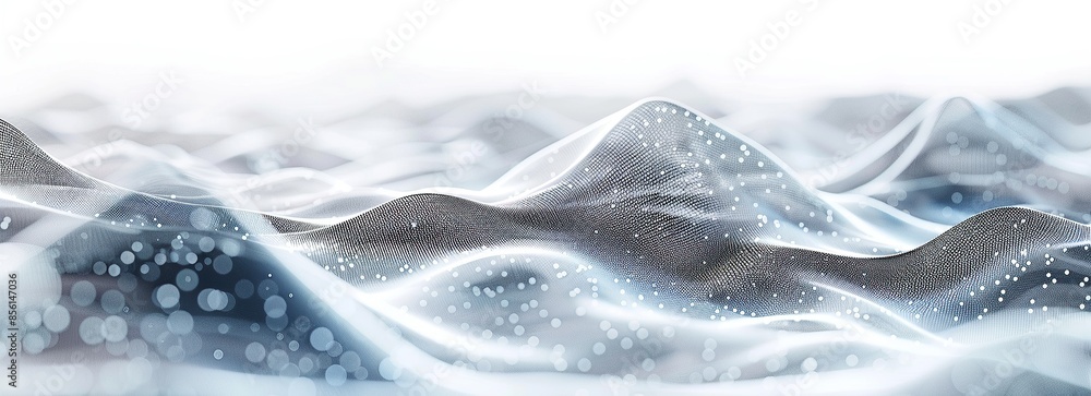 Poster abstract wavy pattern with bokeh lights