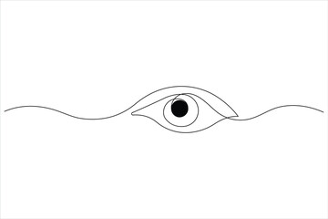 Vector illustration continuous eye one line drawing