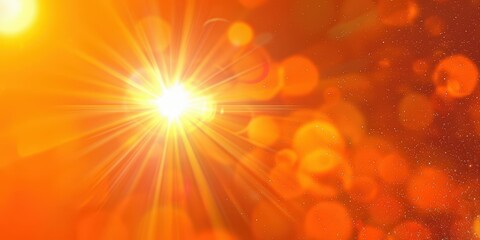 Sunburst and Bokeh Effect in Warm Tones