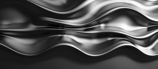 Obraz premium Abstract Black and White Wavy Surface