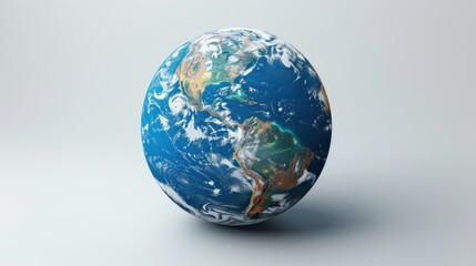 Fototapeta premium Earth Globe with Visible Continents and Clouds