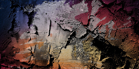 Old ripped torn posters grunge texture background creased crumpled paper backdrop placard surface / Urban street posters © Muhammad Muhdi