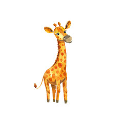 cute giraffe vector illustration in watercolor style