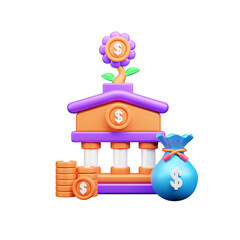 Investment 3d Illustration  Icon 