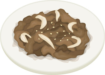 Illustration of Bulgogi, Korean Roasted Meat
