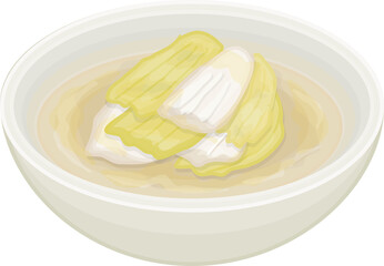 Illustration of Baek Kimchi, Korean White Kimchi