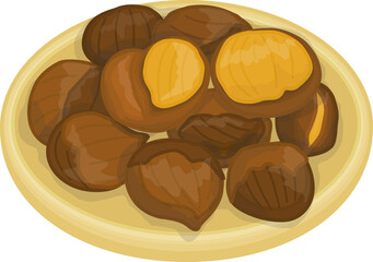 Illustration of Gunbam, Korean Roasted Chestnut