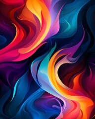 Obraz premium Dynamic abstract vector artwork, vibrant swirls of color intersecting, digital design, high-resolution, front view