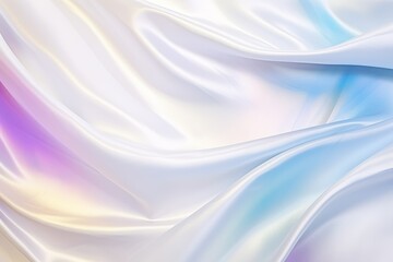Elegant abstract white background, holographic foil shimmer, subtle color shifts, ideal for modern wallpaper