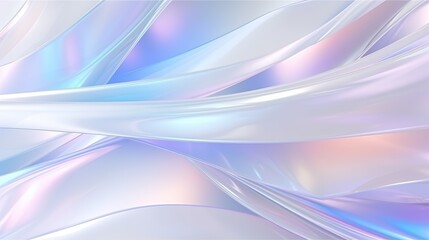 Futuristic white holographic background, foil effect with light diffraction, abstract pattern, wide format wallpaper
