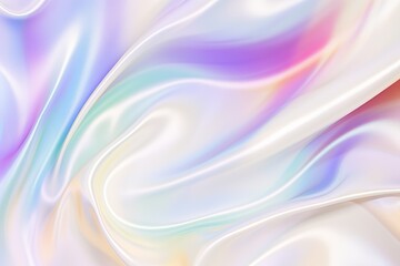 Obraz premium Sleek white holographic foil background, subtle iridescence, smooth gradient, abstract design, wallpaper usage