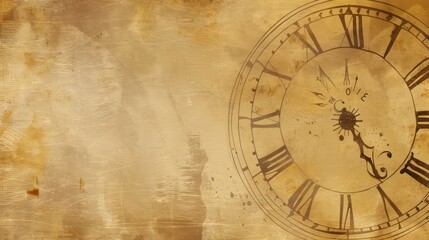 Naklejka premium Vintage Clock Face on Grunge Background