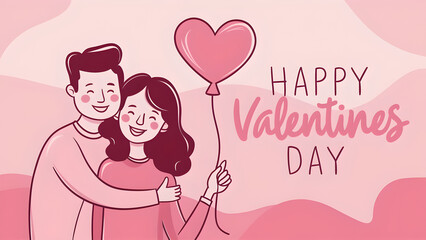 Sweet Valentine's Day Illustration Vector Art, Ai generated 