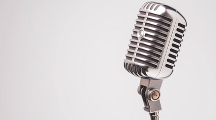 Fototapeta premium Retro style microphone isolated on white background